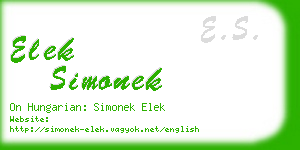 elek simonek business card